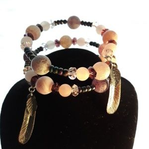 Handmade 3 strand Memory wire bracelet Healing
